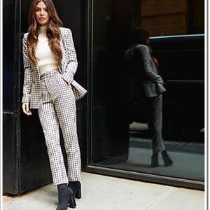 NWT Negin Mirsalehi x Express High Waisted Mixed Plaid Ankle Pant